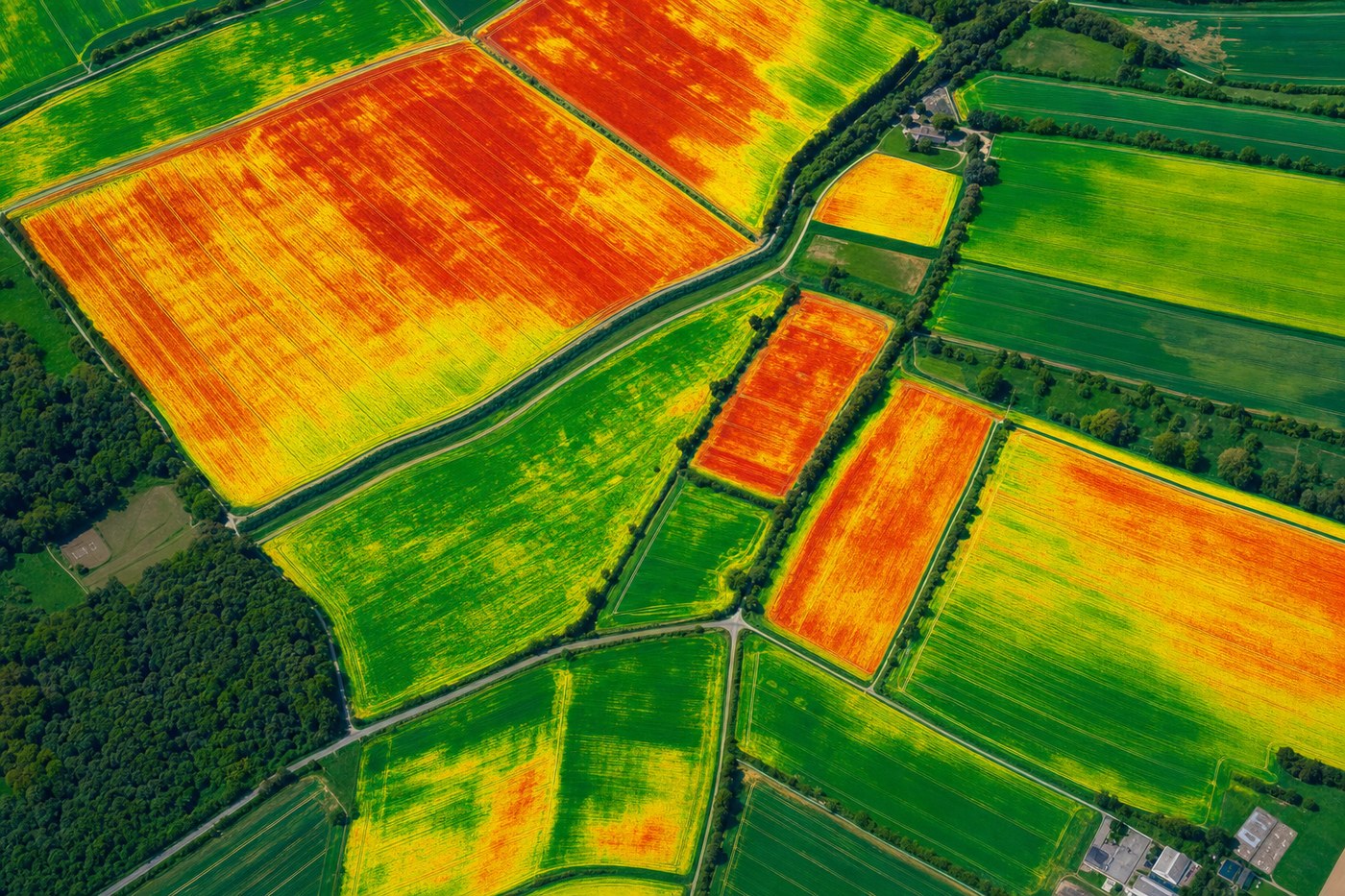 Thermal building inspection — infrared drone imagery showing heat loss and moisture